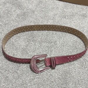 Pink Crystal Studded Women's Belt